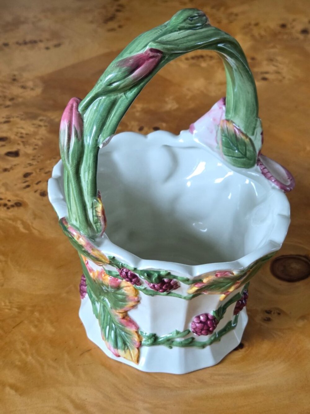 Vintage Fitz and Floyd Blackberry Rabbit China Basket